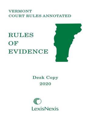 cover image of Vermont Rules of Evidence